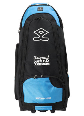 Shrey Original Pro Premium Duffle Wheelie Cricket Bag - Black & Blue