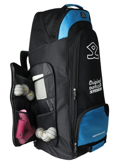 Shrey Original Pro Premium Duffle Wheelie Cricket Bag - Black & Blue