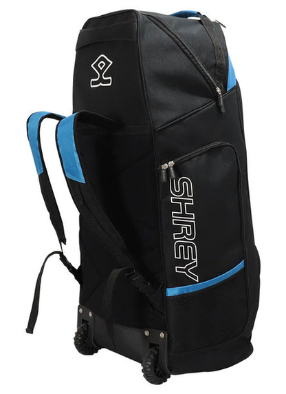 Shrey Original Pro Premium Duffle Wheelie Cricket Bag - Black & Blue