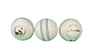 SG Tournament 22 YARDS White Cricket Ball - Junior Size (Pack of 1)