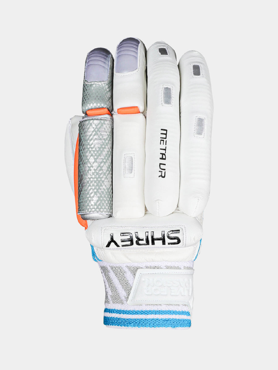 Shrey Meta VR Batting Gloves -White/Turqoise