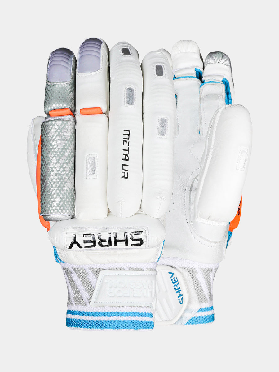 Shrey Meta VR Batting Gloves -White/Turqoise