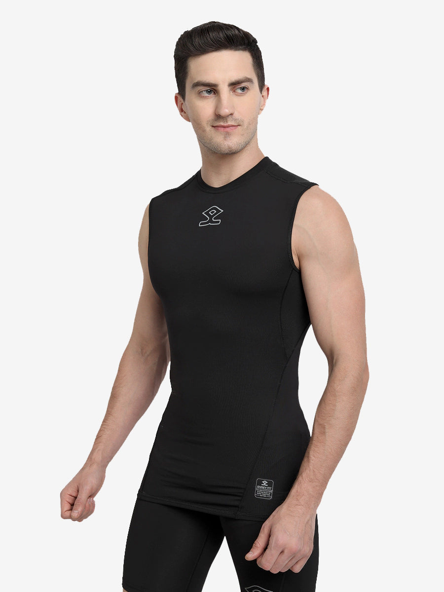 Shrey Intense Compression Sleeveless Top -Black