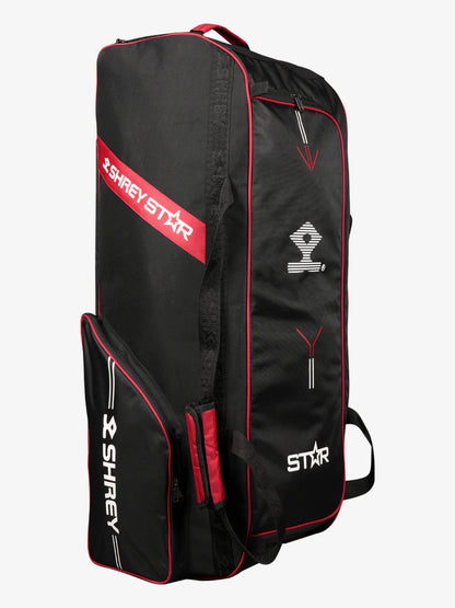 Shrey Star Wheelie 2.0 Cricket Bag - Black & Red