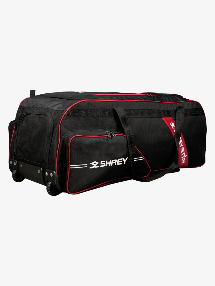 Shrey Star Wheelie 2.0 Cricket Bag - Black & Red