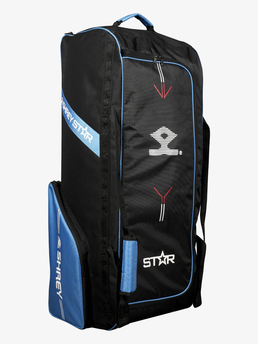 Shrey Star Wheelie 2.0 Cricket Bag - Black & Steel Blue