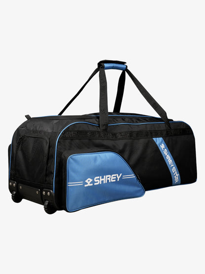 Shrey Star Wheelie 2.0 Cricket Bag - Black & Steel Blue