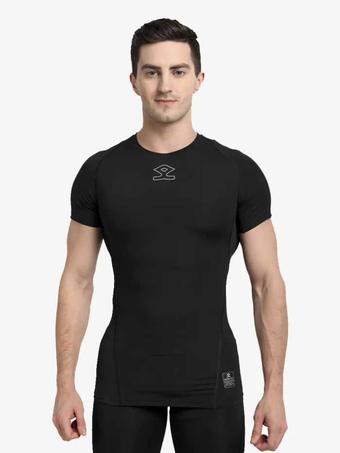 Shrey Intense Compression Short Sleev Top - Black (India -Size)