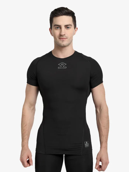 Shrey Intense Compression Short Sleev Top - Black (India -Size)