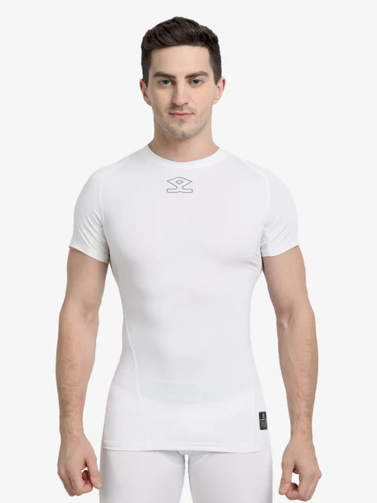 Shrey Intense Compression Short Sleev Top - White (India -Size)