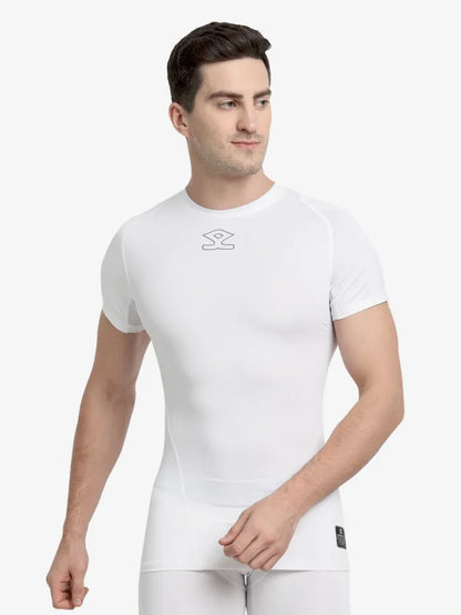 Shrey Intense Compression Short Sleev Top - White (India -Size)