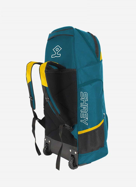 Shrey Original Pro Premium Duffle Wheelie Cricket Bag - Dark Teal & Yellow