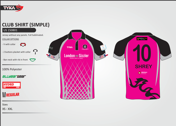 Hot Pink Full Sublimated Custom Shirt for a Cricket Team in Houston