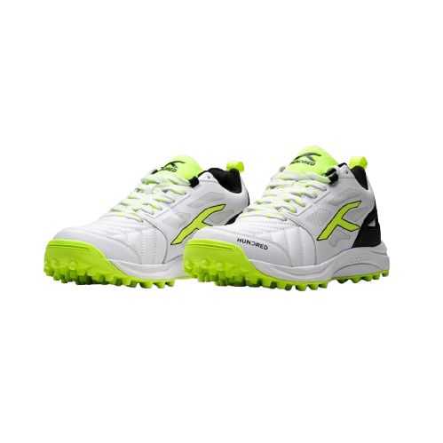 Hundred TerraField Cricket Shoes (White/Lime/Black)