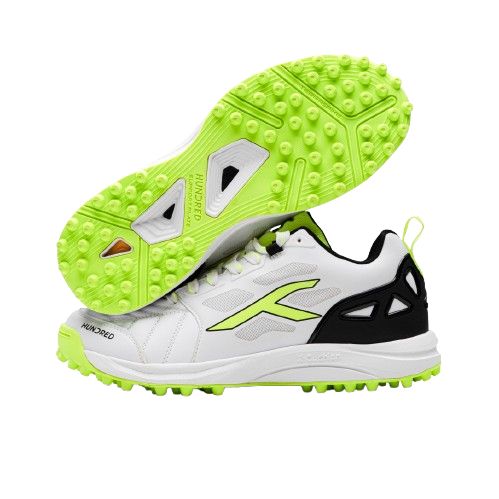 Hundred TerraField Cricket Shoes (White/Lime/Black)