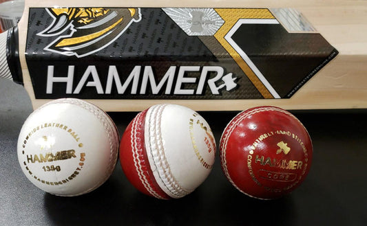 Hammer Core Junior Cricket Ball - Red/White 4 3/4 Oz Junior Size