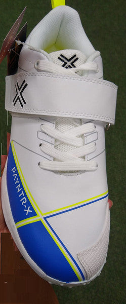 Payntr X Bowling SPIKE (White & Blue) Cricket Shoes