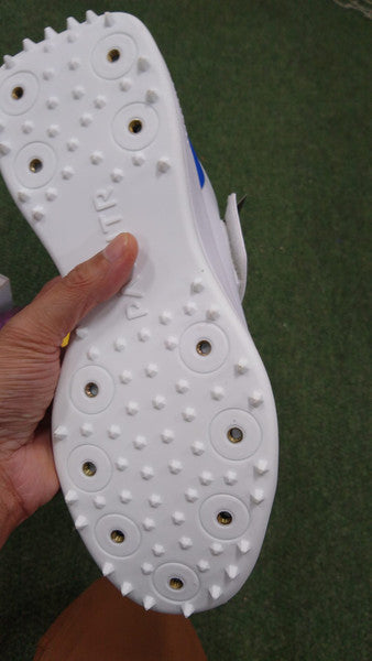 Payntr X Bowling SPIKE (White & Blue) Cricket Shoes