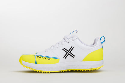 Payntr X Batting Pimple (White & Yellow) Cricket Shoes