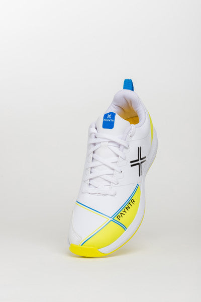 Payntr X Batting Pimple (White & Yellow) Cricket Shoes