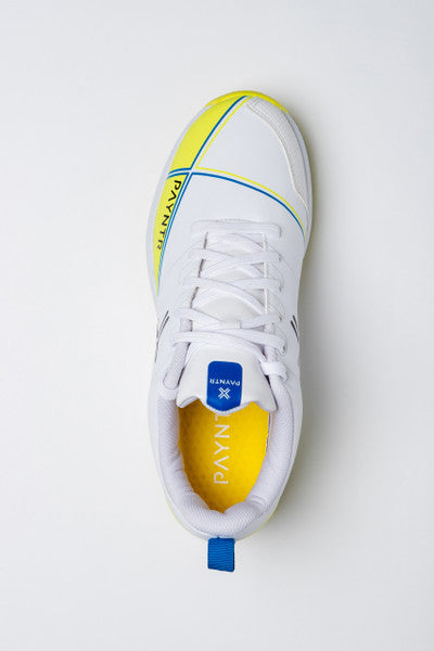 Payntr X Batting Pimple (White & Yellow) Cricket Shoes