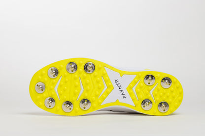 Payntr X Batting Spike (White & Yellow) Cricket Shoes