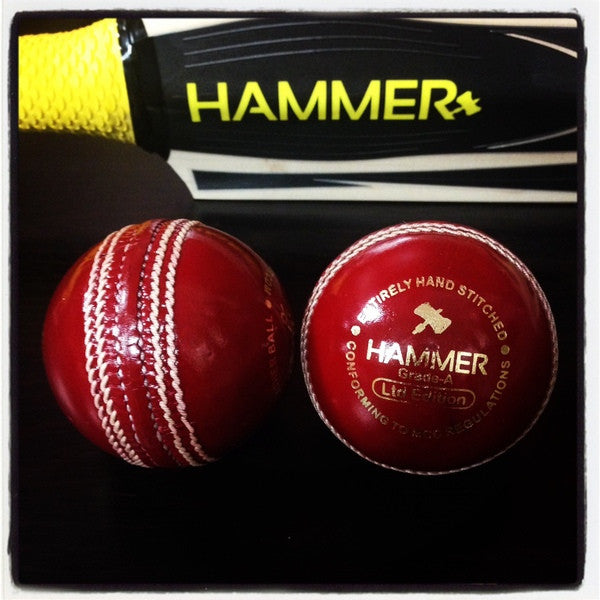 Hammer LE Red Cricket Ball- Junior Size 4 3/4 OZ (Pack of 1)