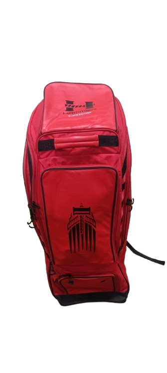 Hammer Black Edition Duffle Wheelie Cricket Bag - Red