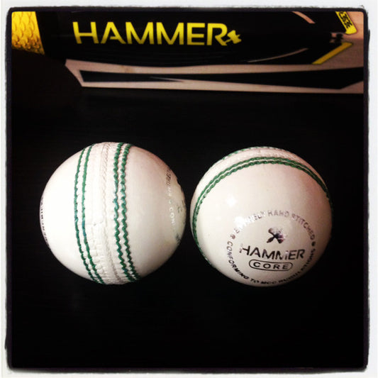 The Hammer core white cricket ball will be great for T20 cricket and net sessions.