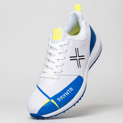 Payntr V Pimple (White & Blue) Cricket Shoes