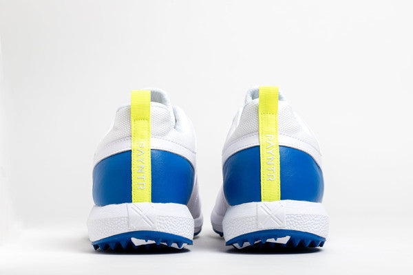 Payntr V Pimple (White & Blue) Cricket Shoes