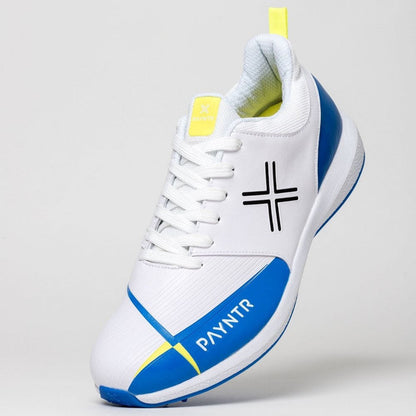 Payntr V SPIKE (White & Blue) Cricket Shoes