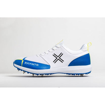 Payntr V SPIKE (White & Blue) Cricket Shoes