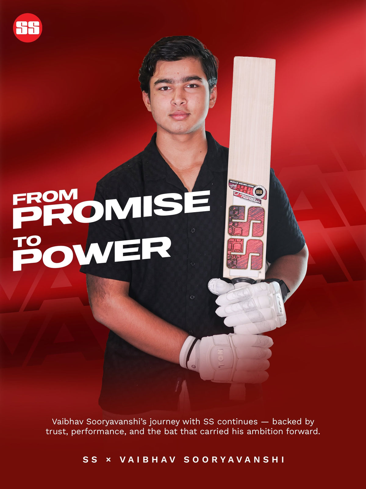 SS TON Vaibhav Sooryavanshi Original Players Bat 2027  - NO DISCOUNT
