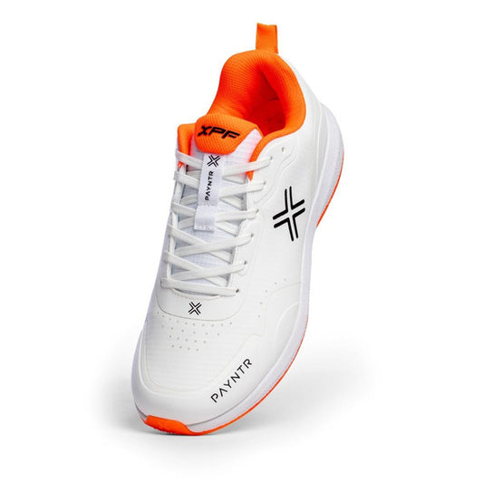 Payntr XPF-22 Batting Spike (White & Orange) Cricket Shoes -